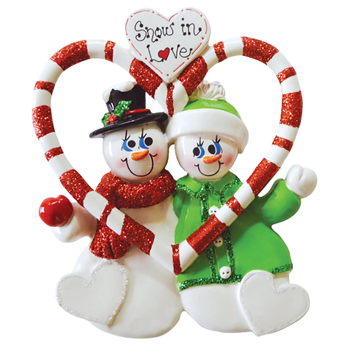 Candy Cane Love Couple Christmas Ornament