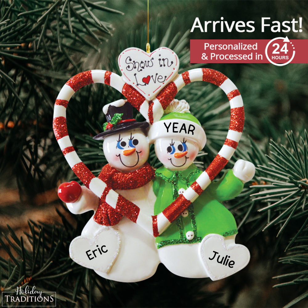 Candy Cane Love Couple Christmas Ornament