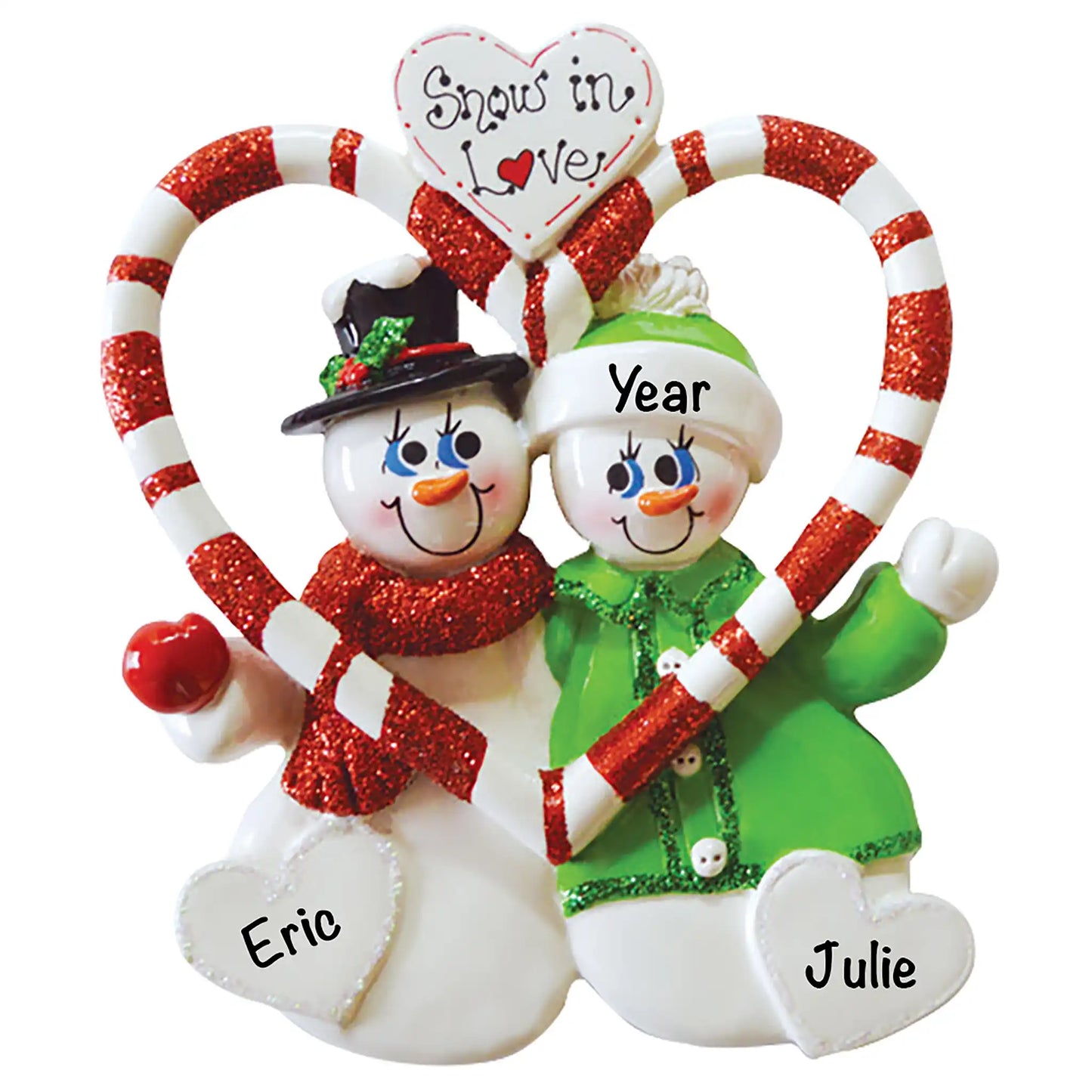 Candy Cane Love Couple Christmas Ornament