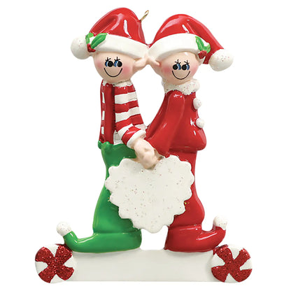 Santa Helper Couple Christmas Ornament