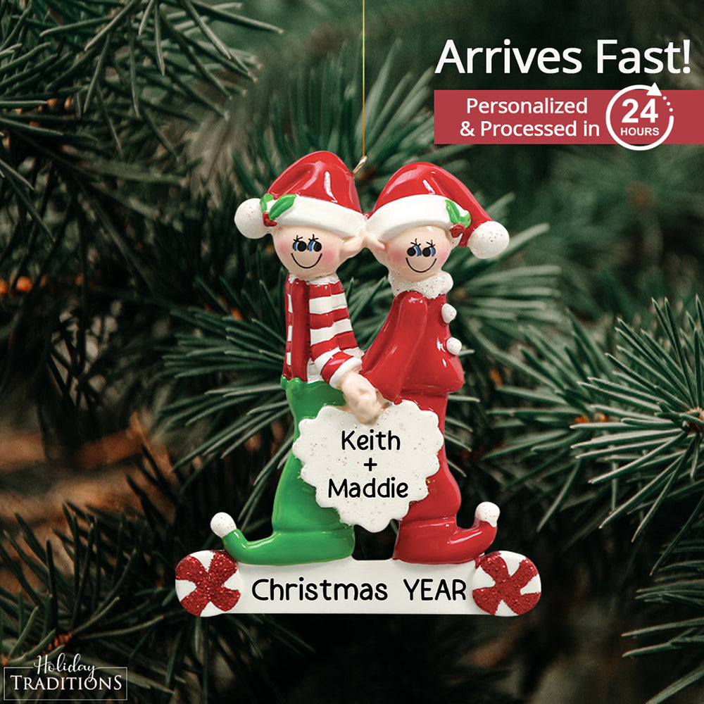 Santa Helper Couple Christmas Ornament