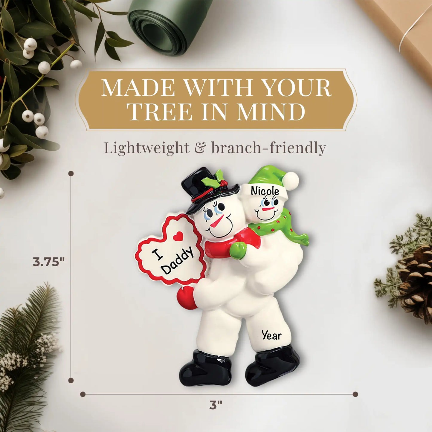 I Love Daddy Personalized Ornament - 1 Child