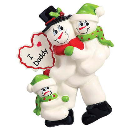 Dad With 2 Children Christmas Ornament