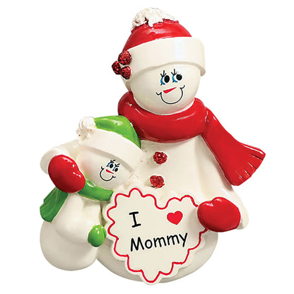 Mom With 1 Child Christmas Ornament