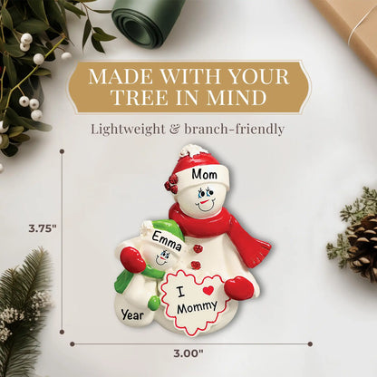 Adorno navideño de mamá con un hijo 