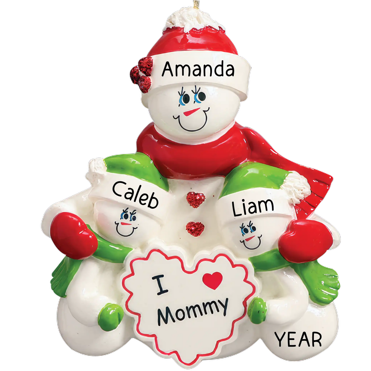 Mom With 2 Children Christmas Ornament