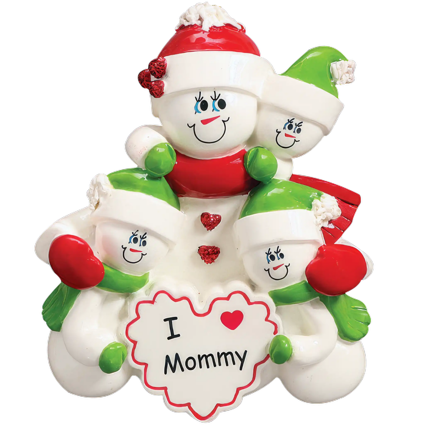 Mom With 3 Children Christmas Ornament