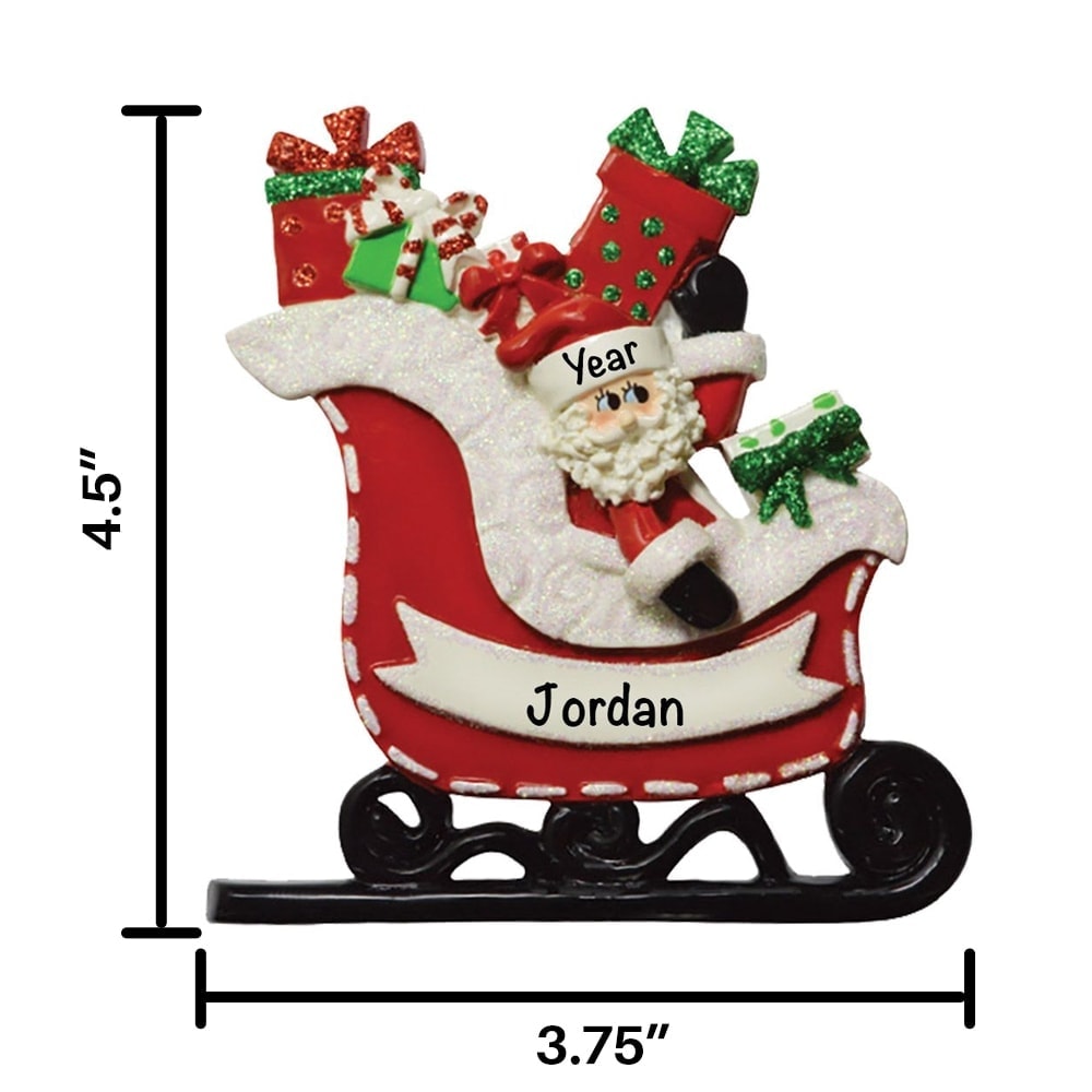 949 Santa Gift Sleigh Personalized Christmas Ornament