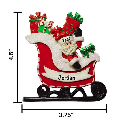 949 Santa Gift Sleigh Personalized Christmas Ornament