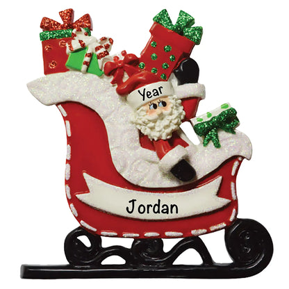 Santa Gift Sleigh Christmas Ornament