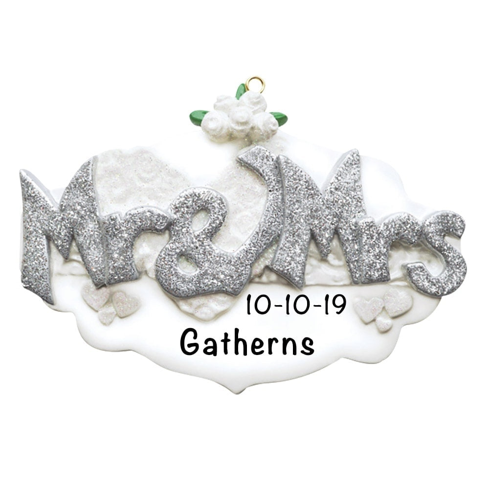 960 Mr and Mrs Wedding Personalized Christmas Ornament