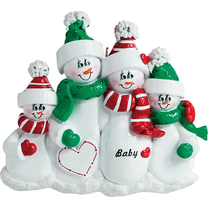 Expecting Family of 4 Christmas Ornament