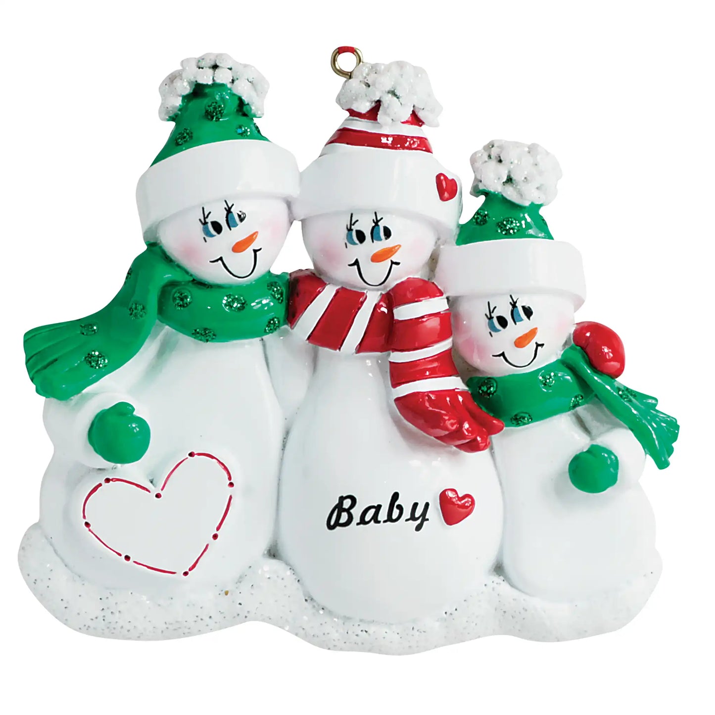 Expecting Family of 3 Christmas Ornament