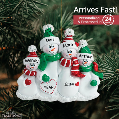 Expecting Family of 4 Christmas Ornament