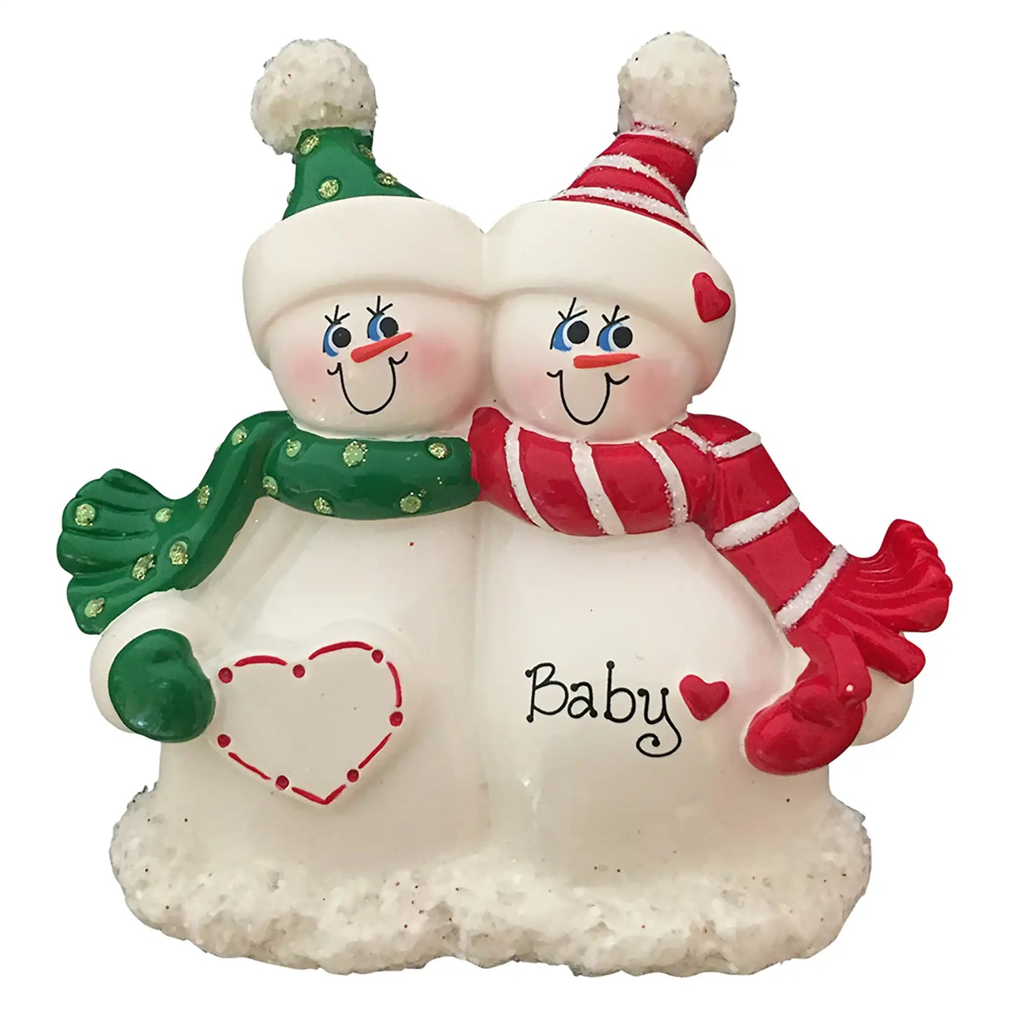 Snow Couple Expecting Christmas Ornament