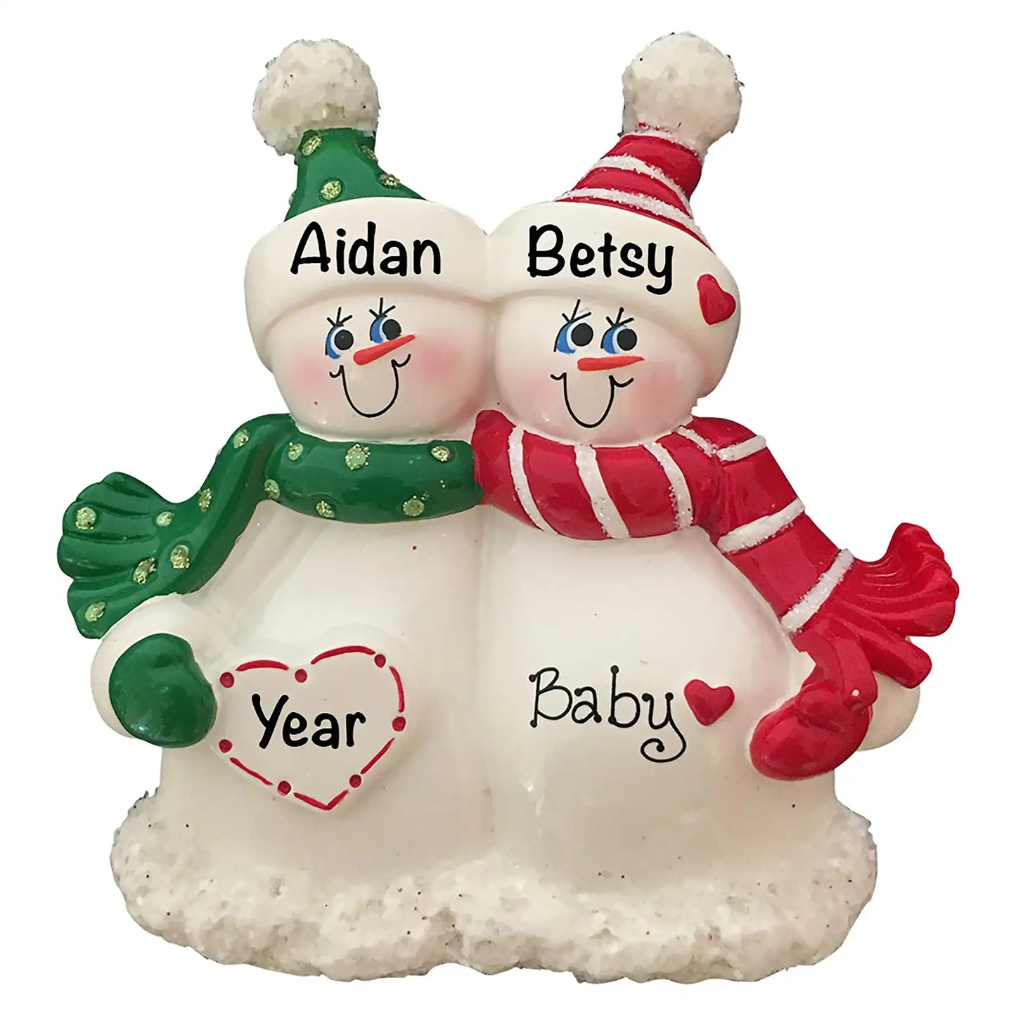 Snow Couple Expecting Christmas Ornament