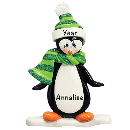 Penguin On Ice Christmas Ornament