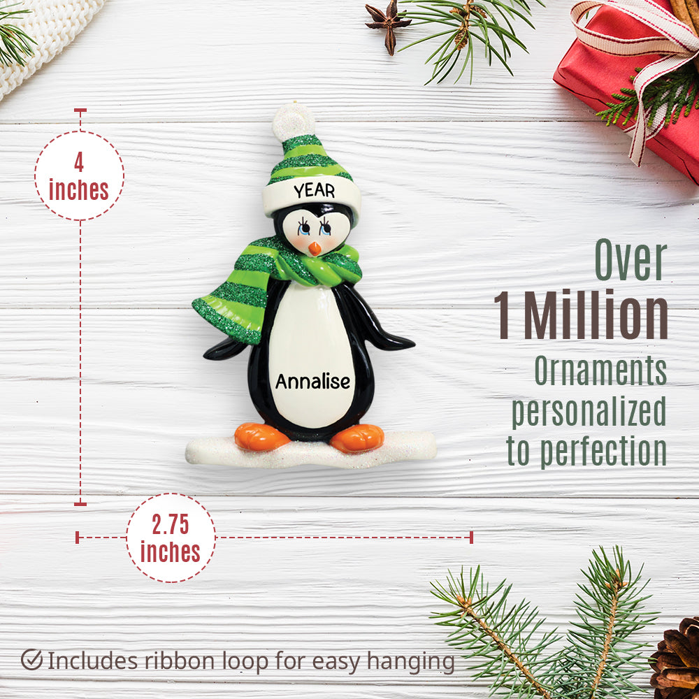 Penguin On Ice Christmas Ornament