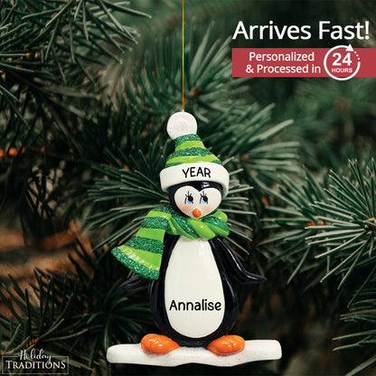 Penguin On Ice Christmas Ornament