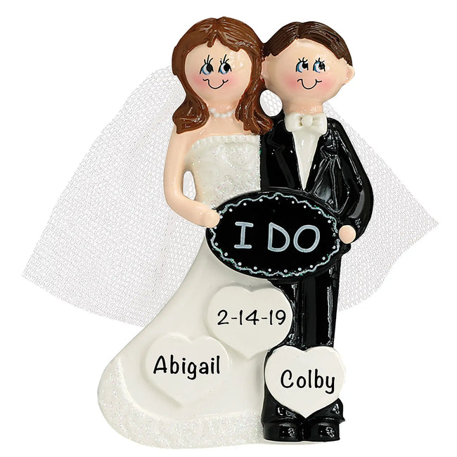 I Do Wedding Couple Personalized Ornament custom newlywed Christmas keepsake