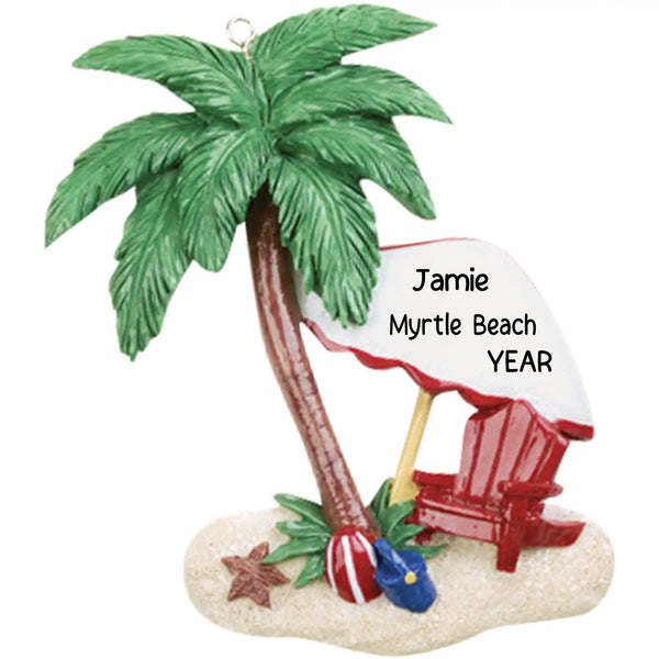 Island Oasis Beach Vacation Personalized Ornament