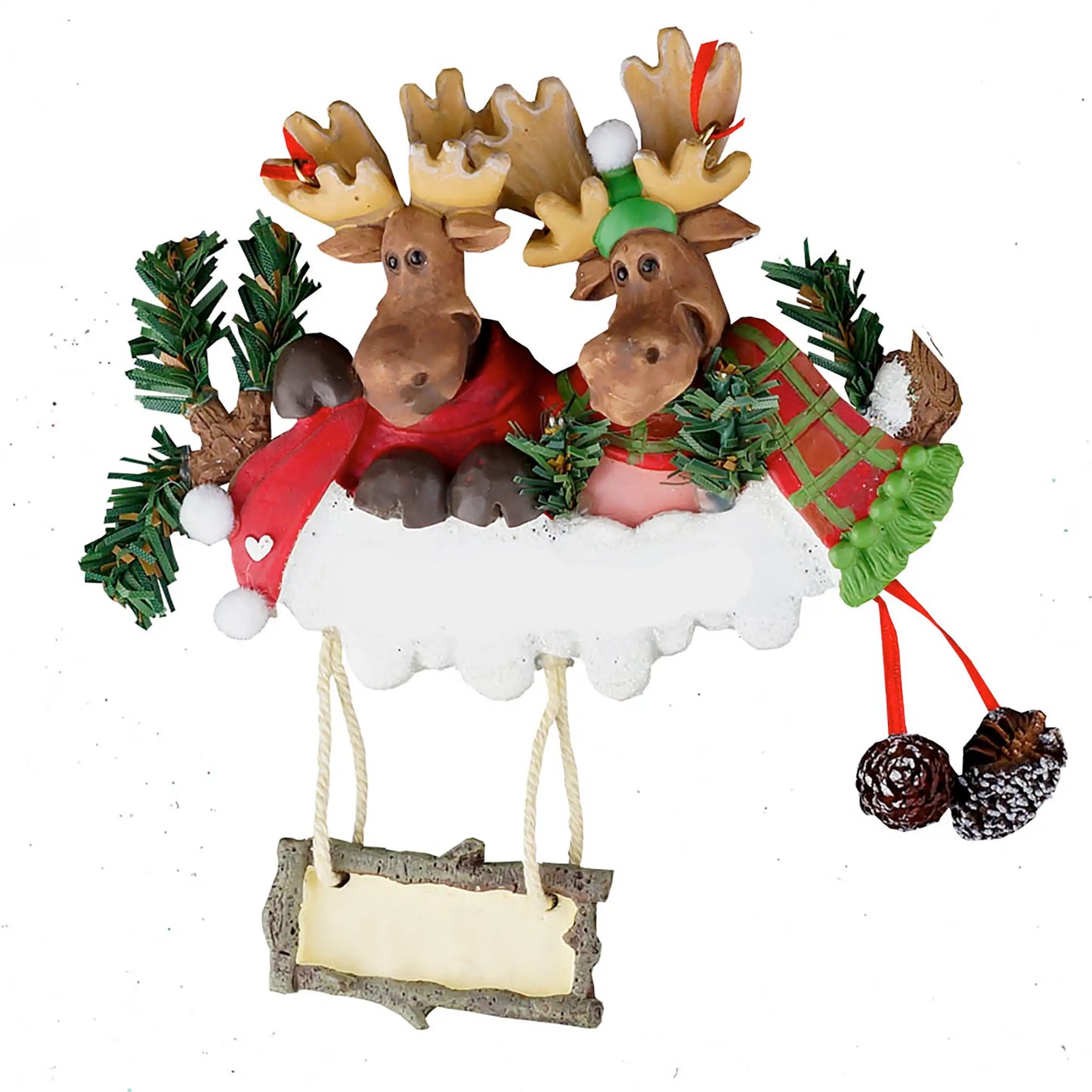 Moose Family of 2 Christmas Ornament