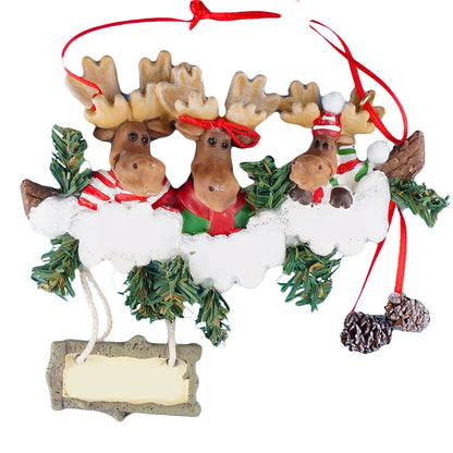 Moose Family of 3 Christmas Ornament