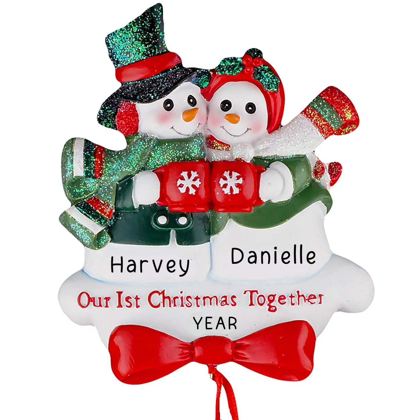 Snowman Couple Our 1st Christmas Together Ornament