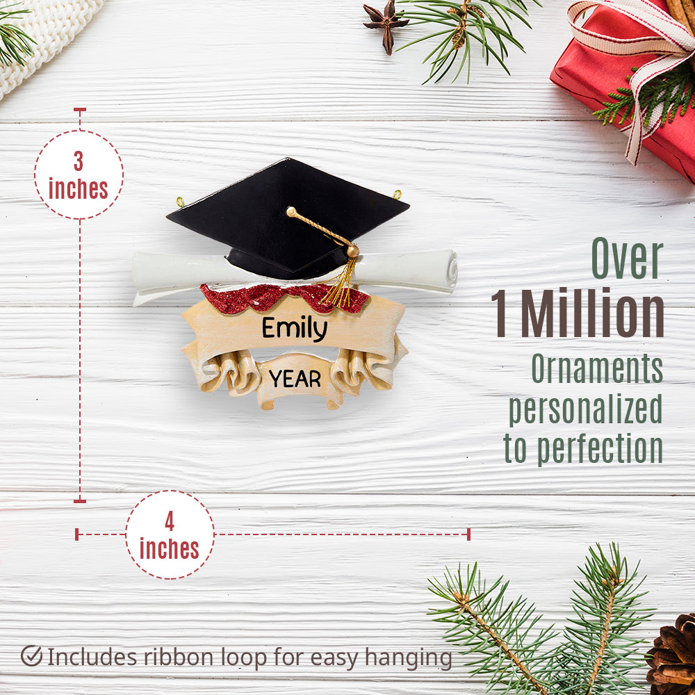 Graduation Cap & Scroll Christmas Ornament