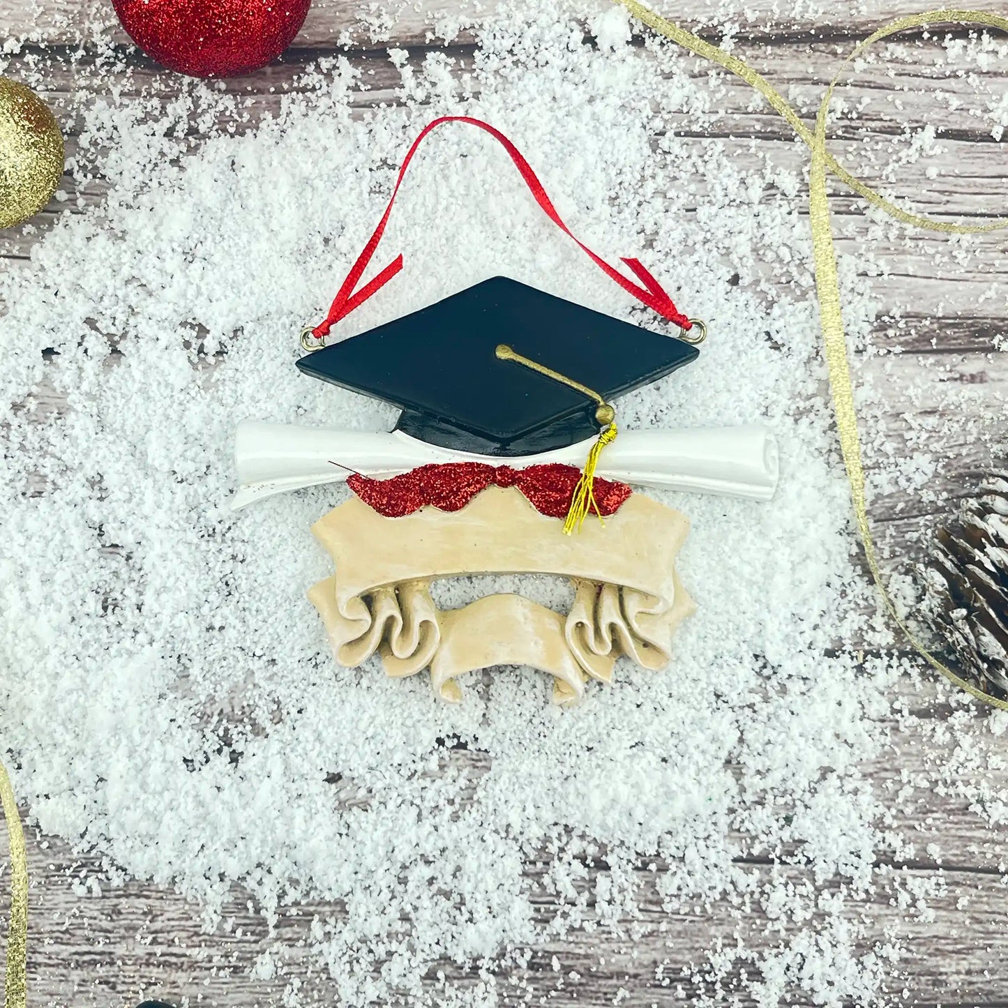 Graduation Cap & Scroll Personalized Ornament