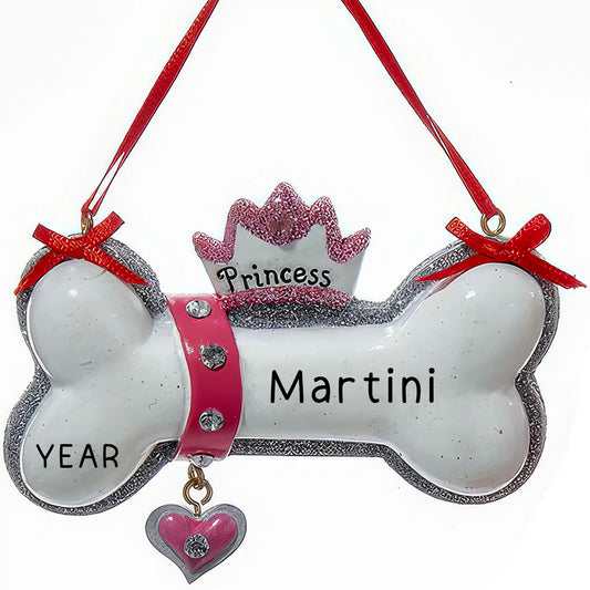 Princess Dog Bone Christmas Ornament