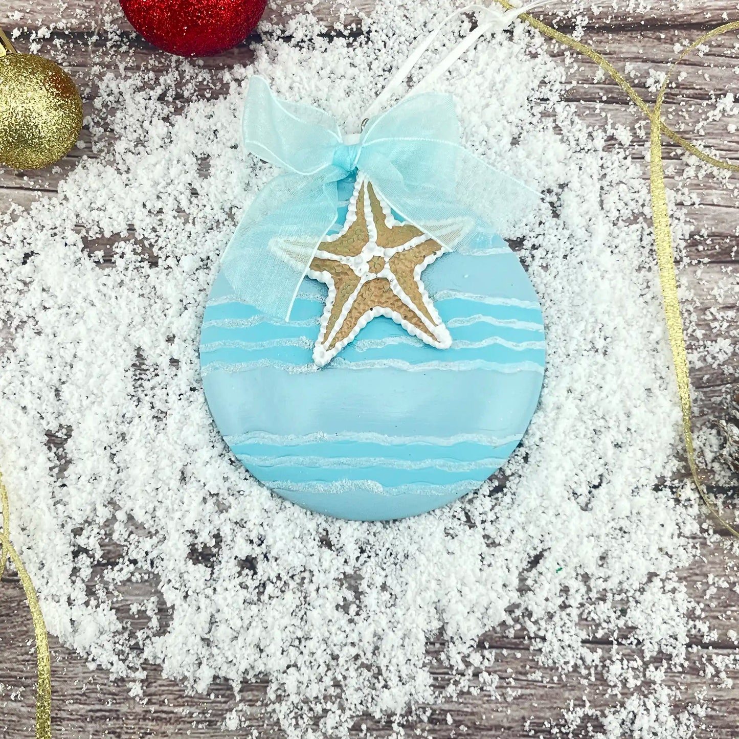 Starfish Beach Christmas Ornament