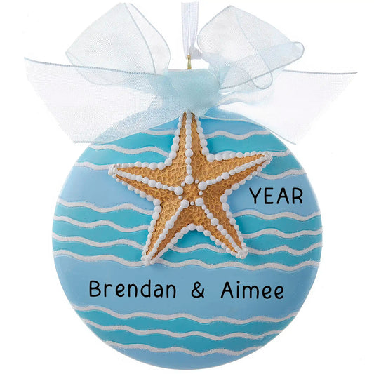 Starfish Beach Christmas Ornament