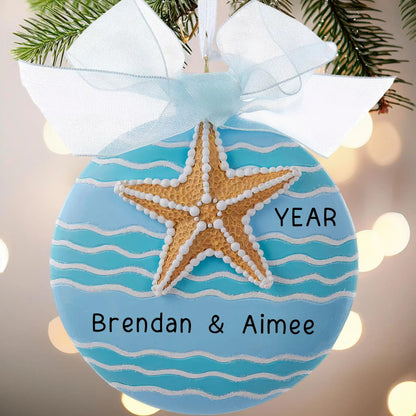 Starfish Beach Christmas Ornament