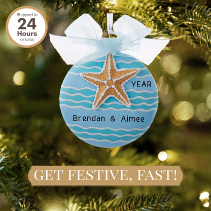 Starfish Beach Christmas Ornament