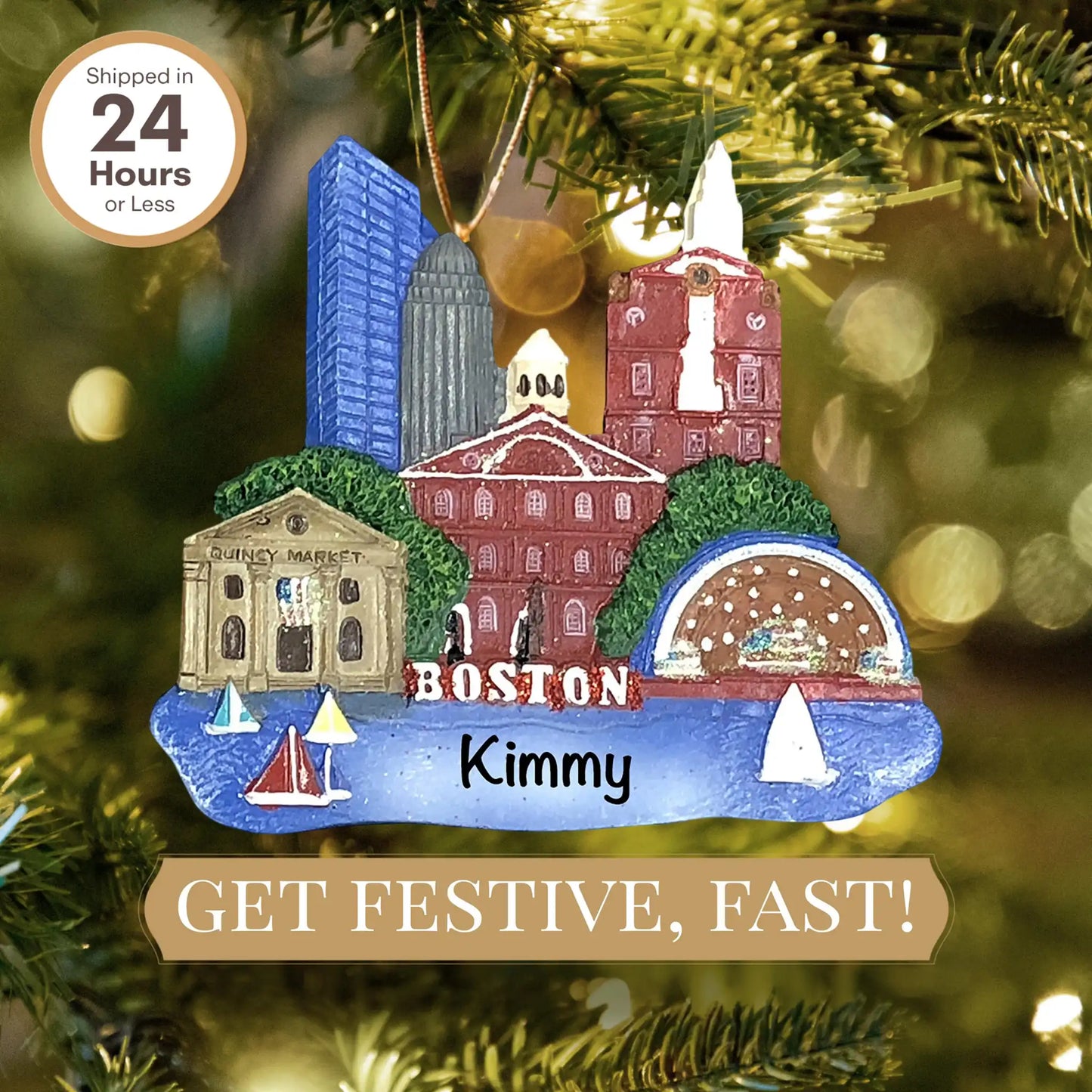 Adorno navideño de Boston