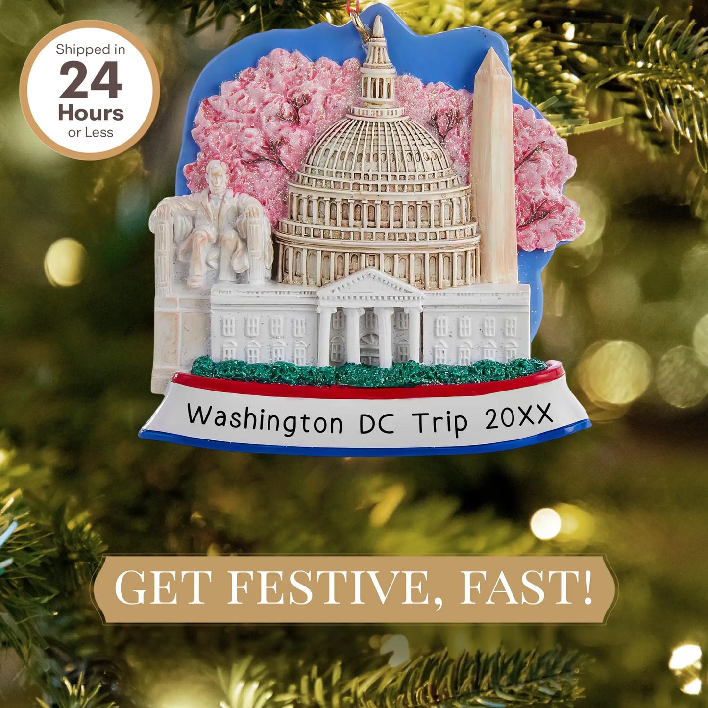 Adorno navideño de Washington DC