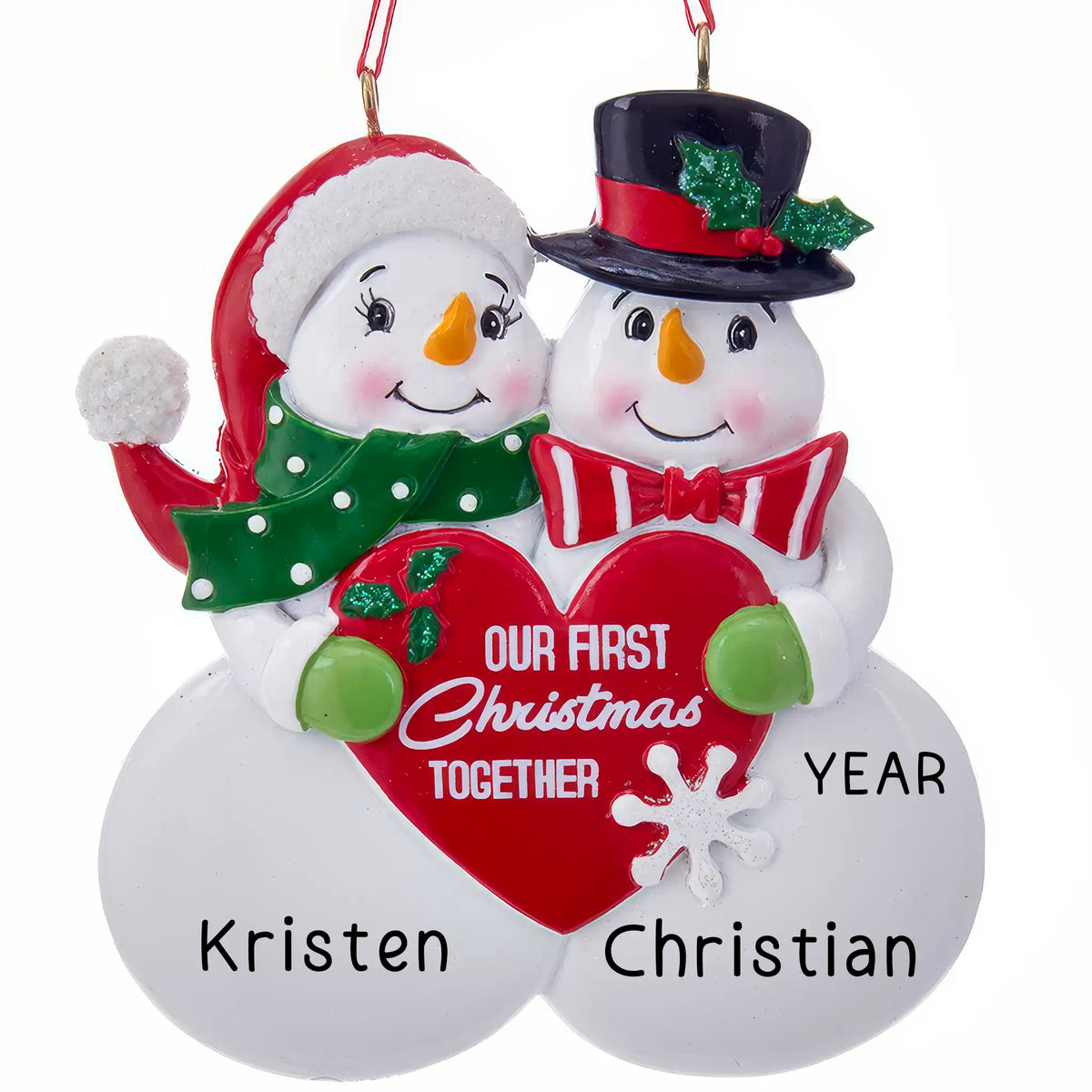 Our 1st Christmas Together Snow Couple Ornament