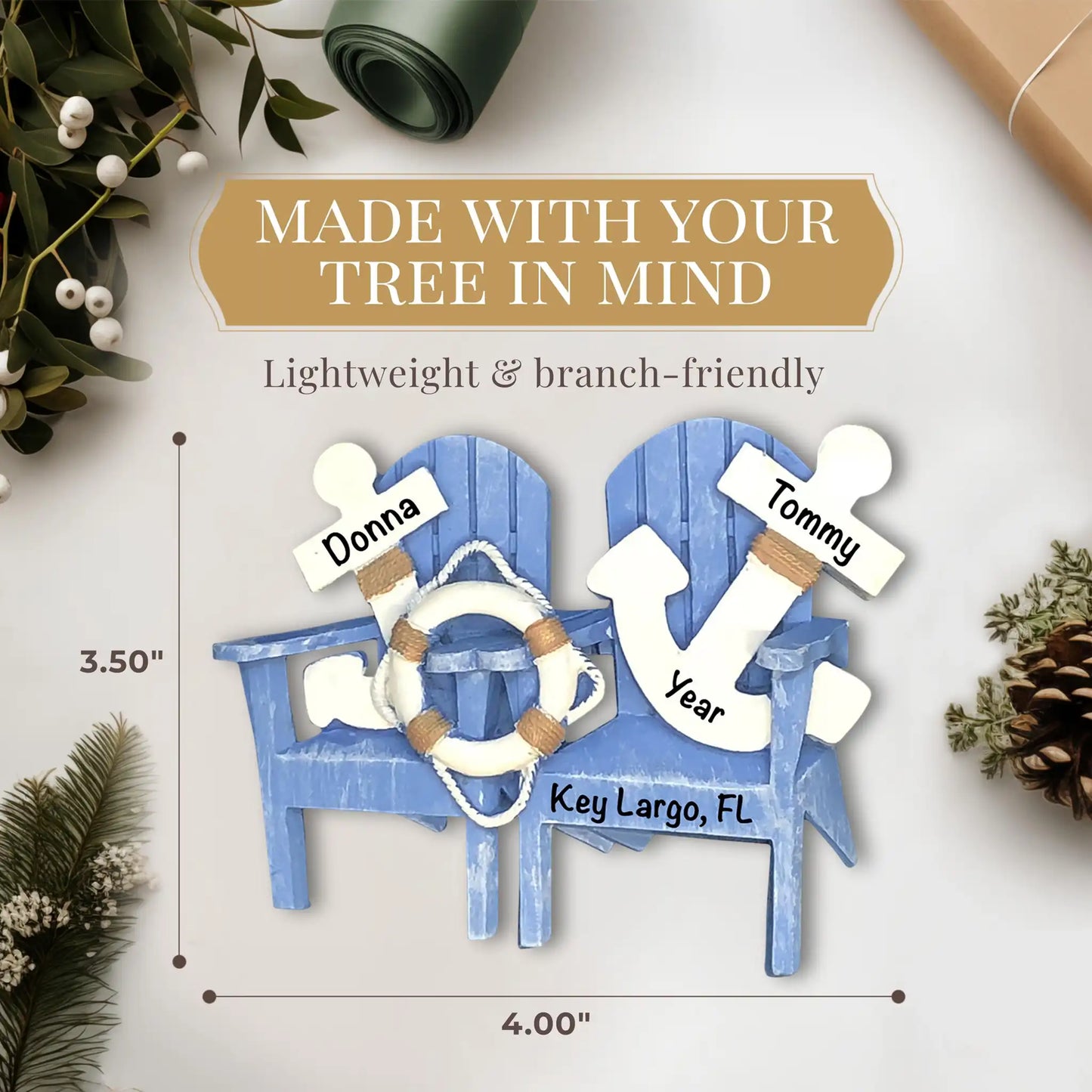 Adorno personalizado de sillas náuticas Adirondack