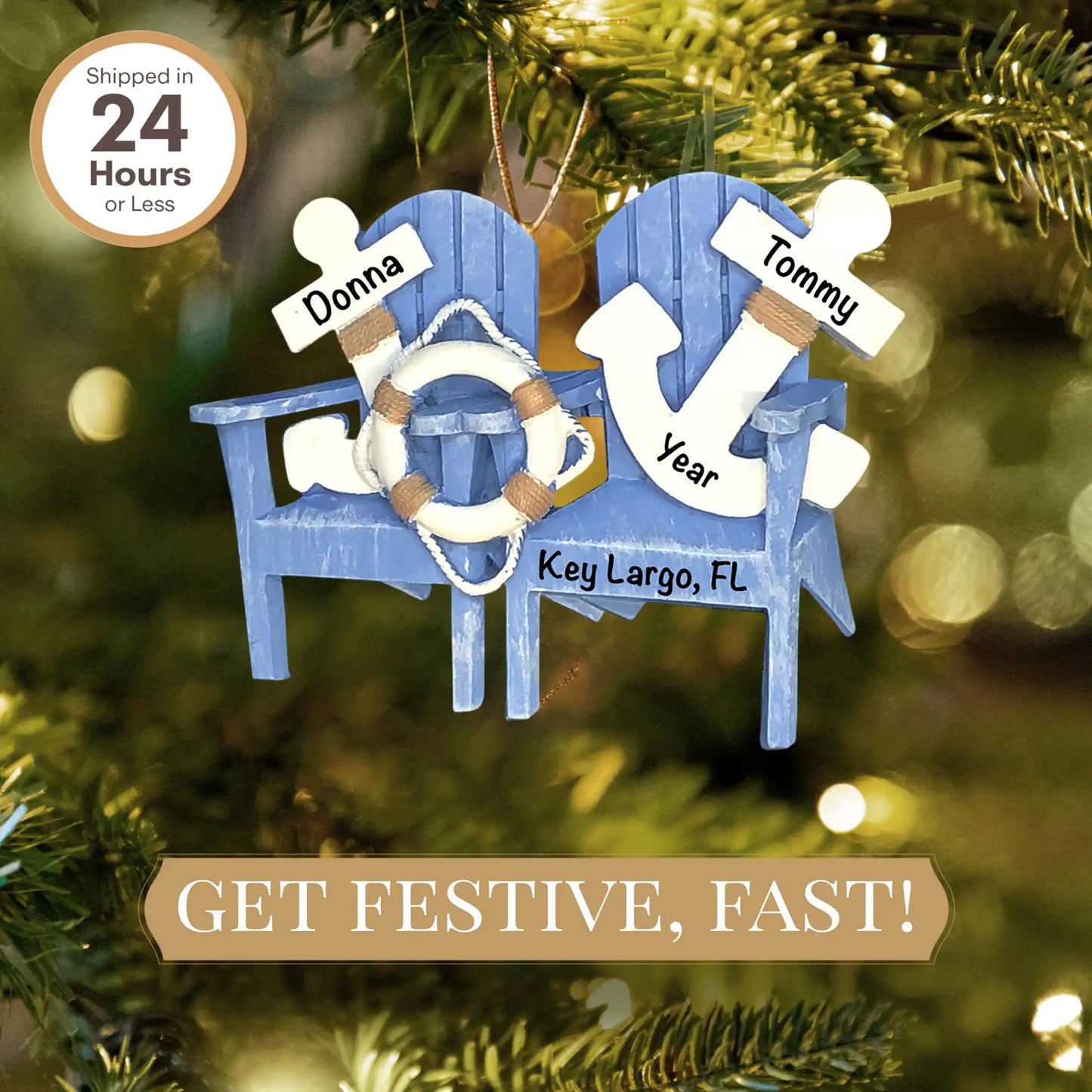 Adorno personalizado de sillas náuticas Adirondack