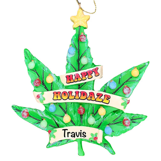 Cannabis Leaf Marijuana Christmas Ornament