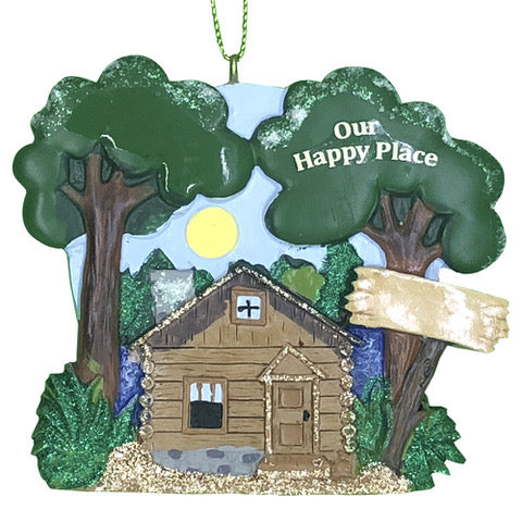 A1885 Log Cabin Personalized Christmas Ornament - Blank