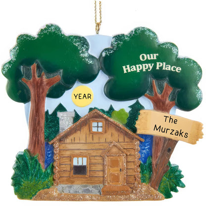 Wilderness Lake Cabin Christmas Ornament