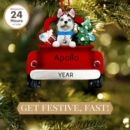 Siberian Husky Personalized Ornament