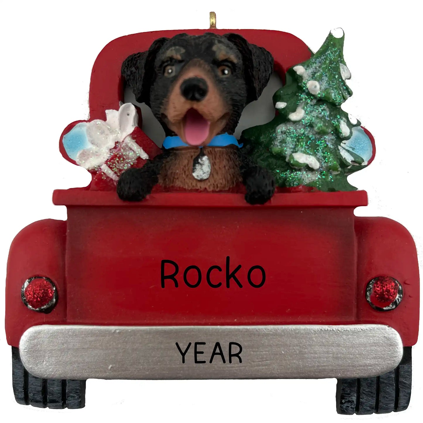 Rottweiler Vintage Truck Christmas Ornament