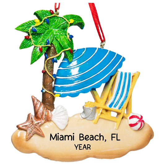 Beach Vacation Christmas Ornament