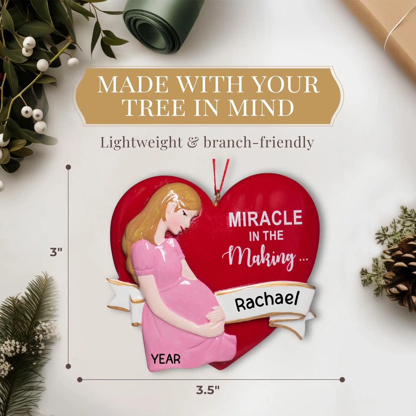 Adorno personalizado para futura mamá 