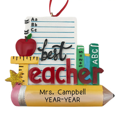 Best Teacher Christmas Ornament - Stationary