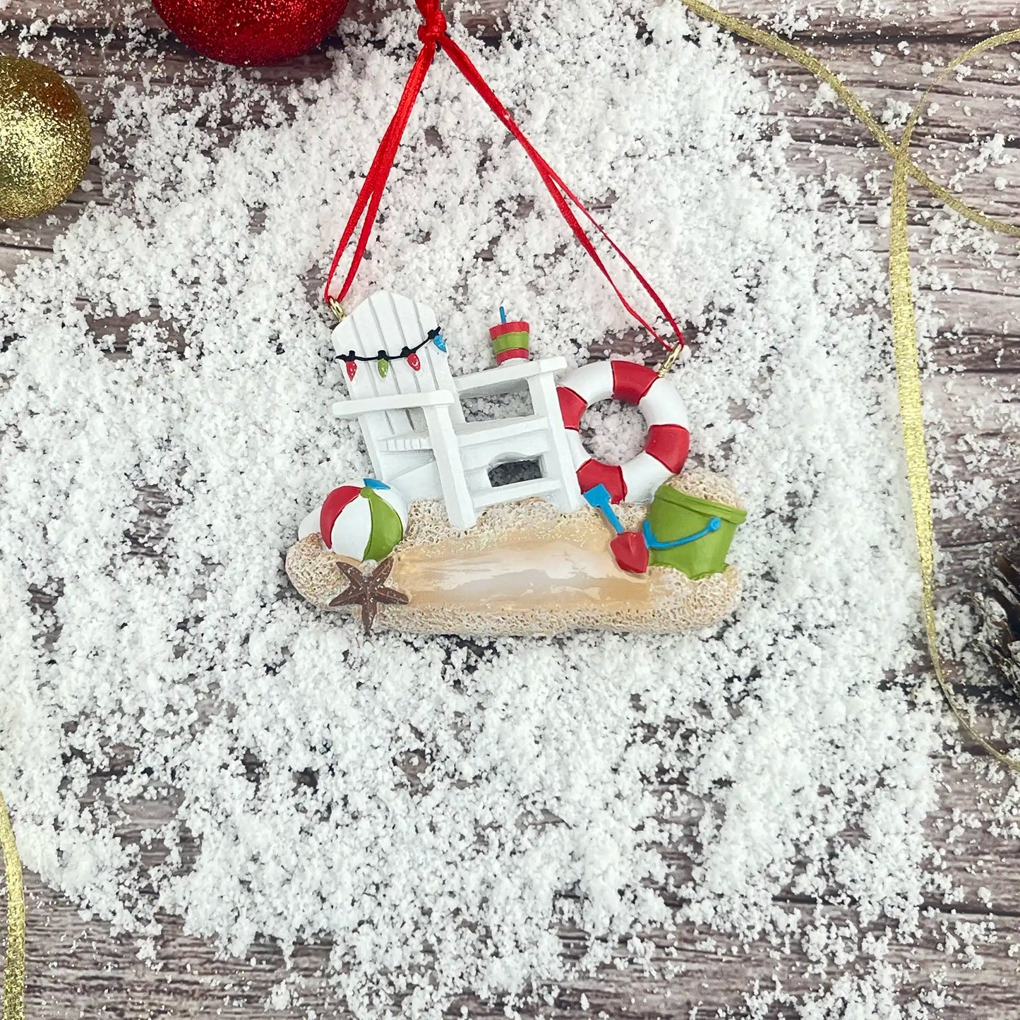 Adorno navideño de silla de playa Adirondack