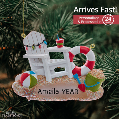 Adirondack Beach Chair Christmas Ornament